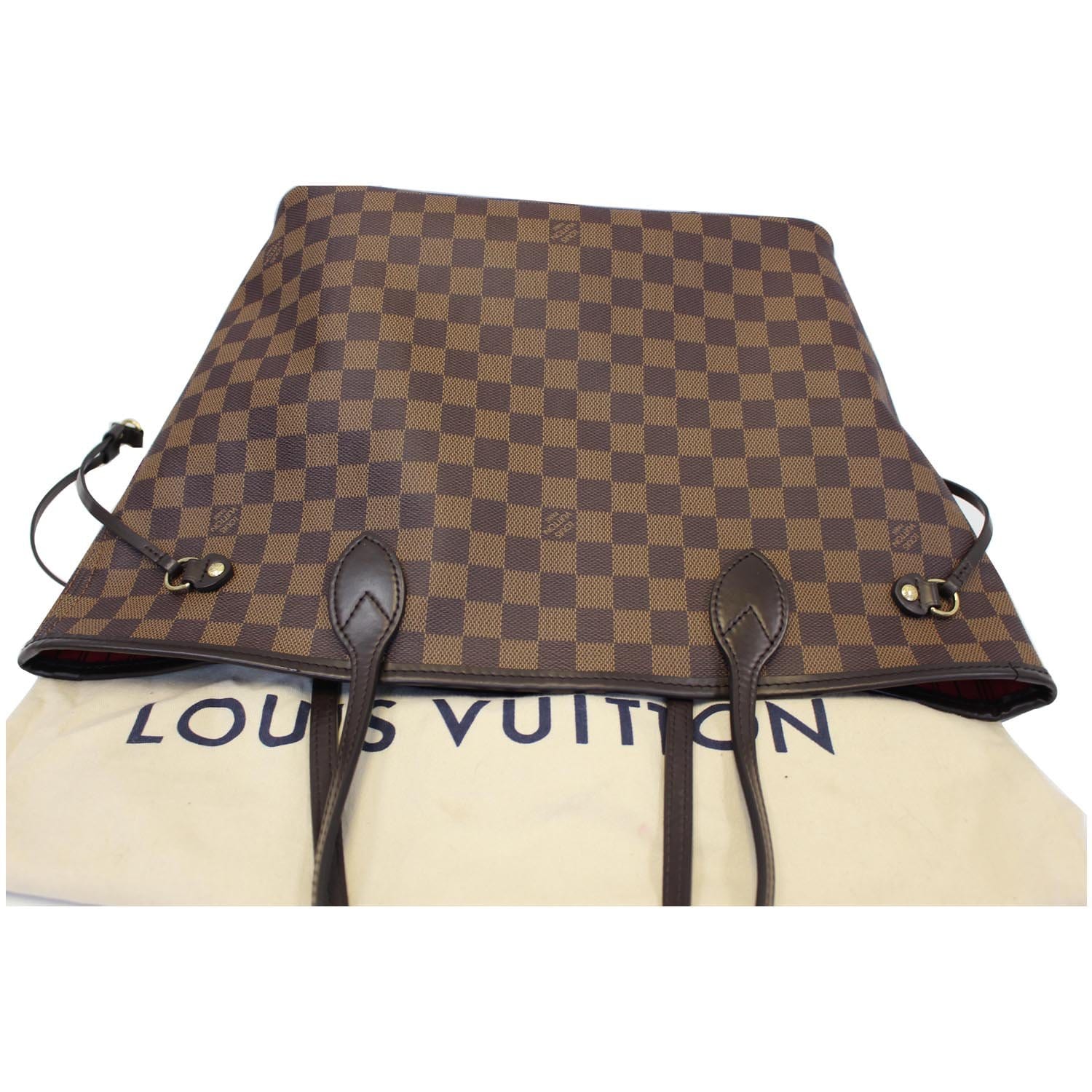 Louis Vuitton Damier Ebene Canvas Neverfull Tote Shoulder Bag