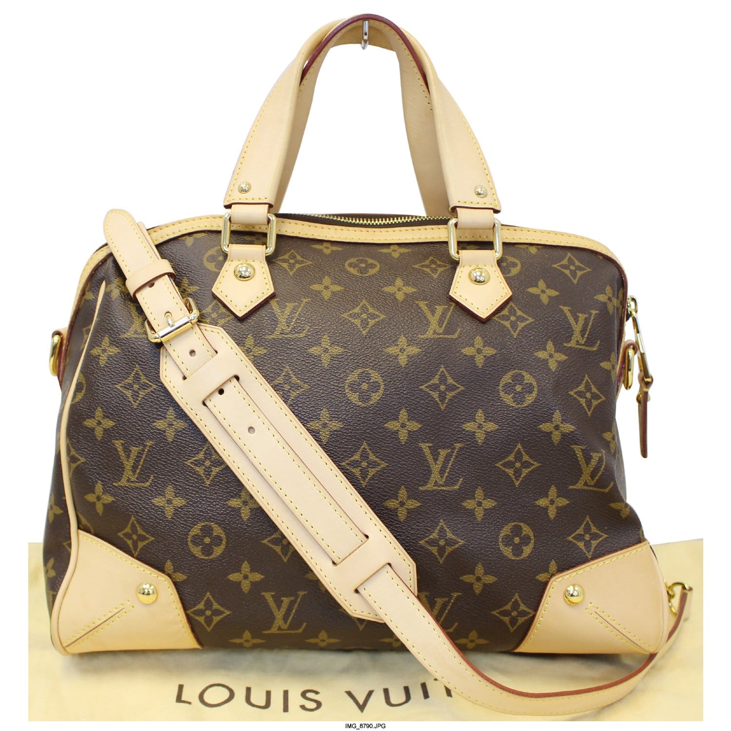 Louis Vuitton - LV - Retiro Handbag Brown Monogram Canvas PM w/ Shoulder Strap