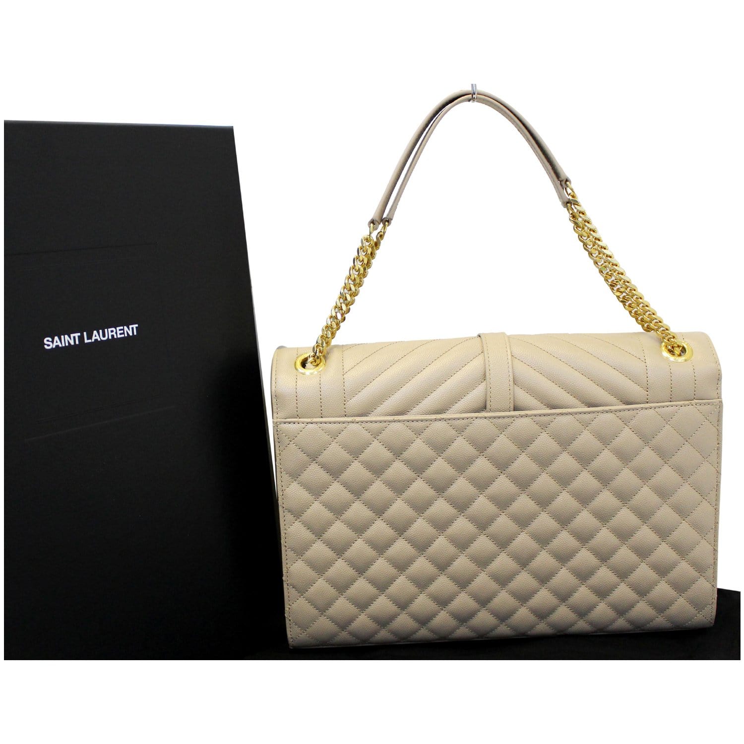 Saint Laurent Large Envelope Calfskin Leather Shoulder Bag