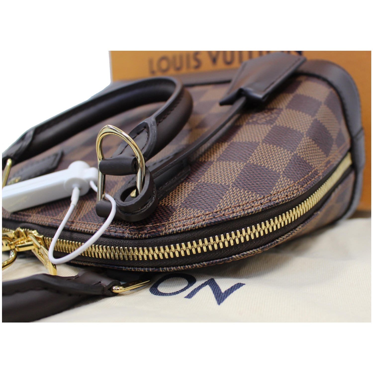 Alma bb cloth handbag Louis Vuitton Brown in Cloth - 23733998