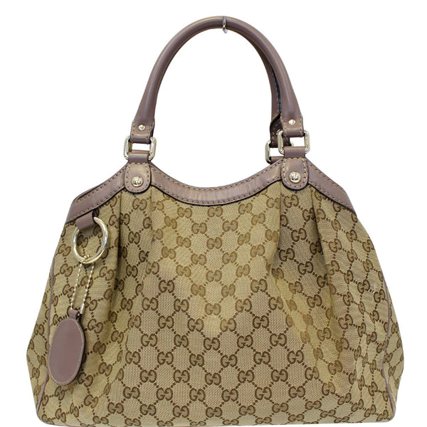 GUCCI Sukey Medium  GG Canvas Tote Bag Beige 211944-US