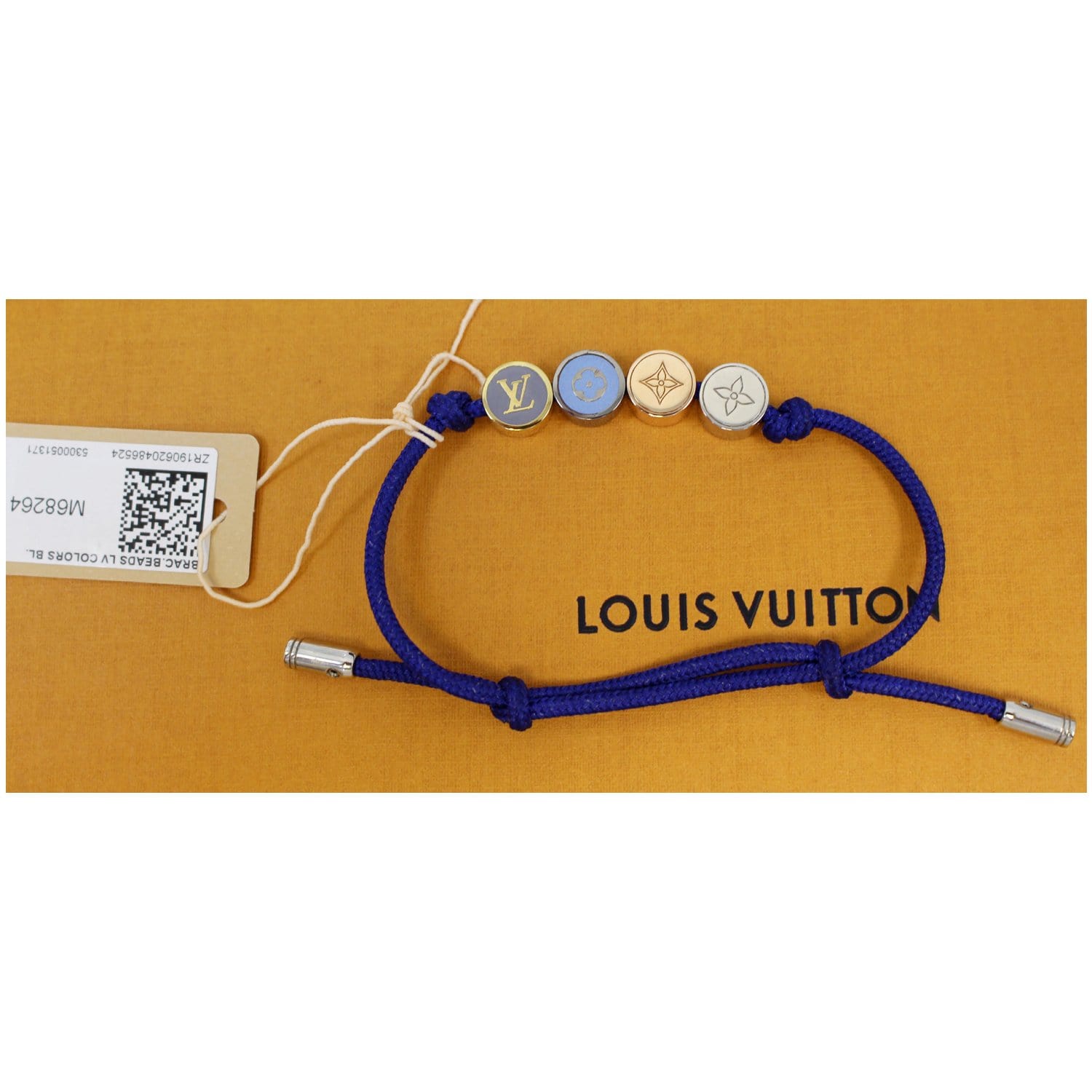 Louis Vuitton Monogram Beads Bracelet Silver Metal