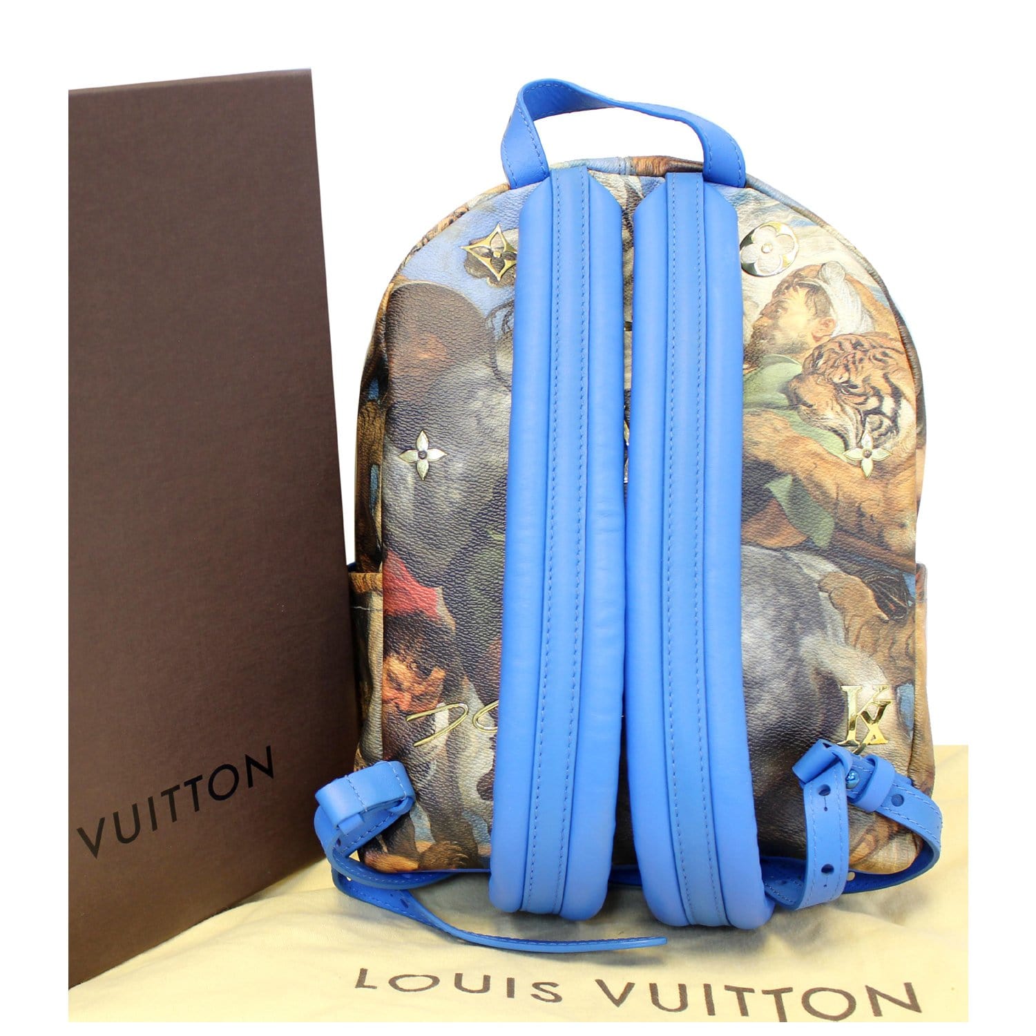 LONDON, UK. 11 March, 2022 . A staff member holds Louis Vuitton x Jeff Koons:  a Van Gogh 'Palm Springs' Backpack, Limited Edition Masters Collection,  207. Estimate: £1,500 – 2,000 which will
