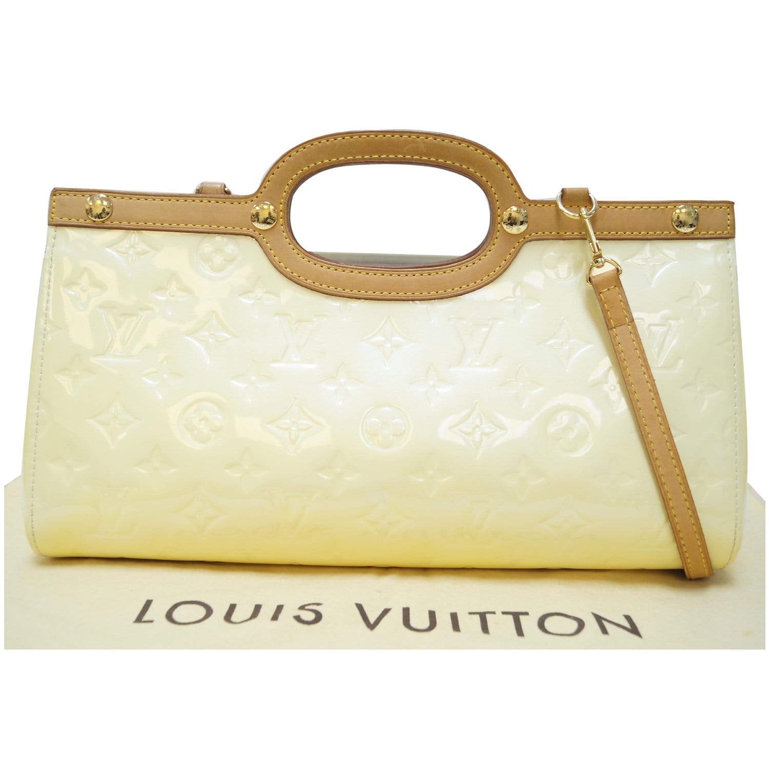 Pre-owned Louis Vuitton Perle Monogram Vernis French Wallet In White