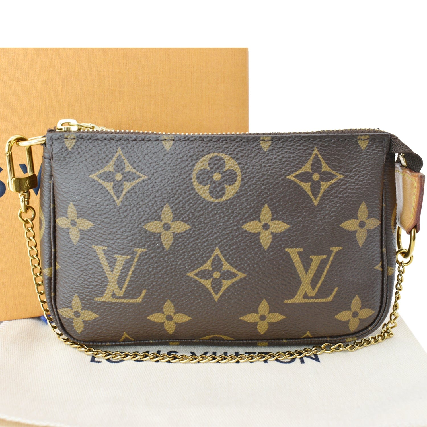 Louis Vuitton Classic Monogram Mini Pochette Clutch Bag