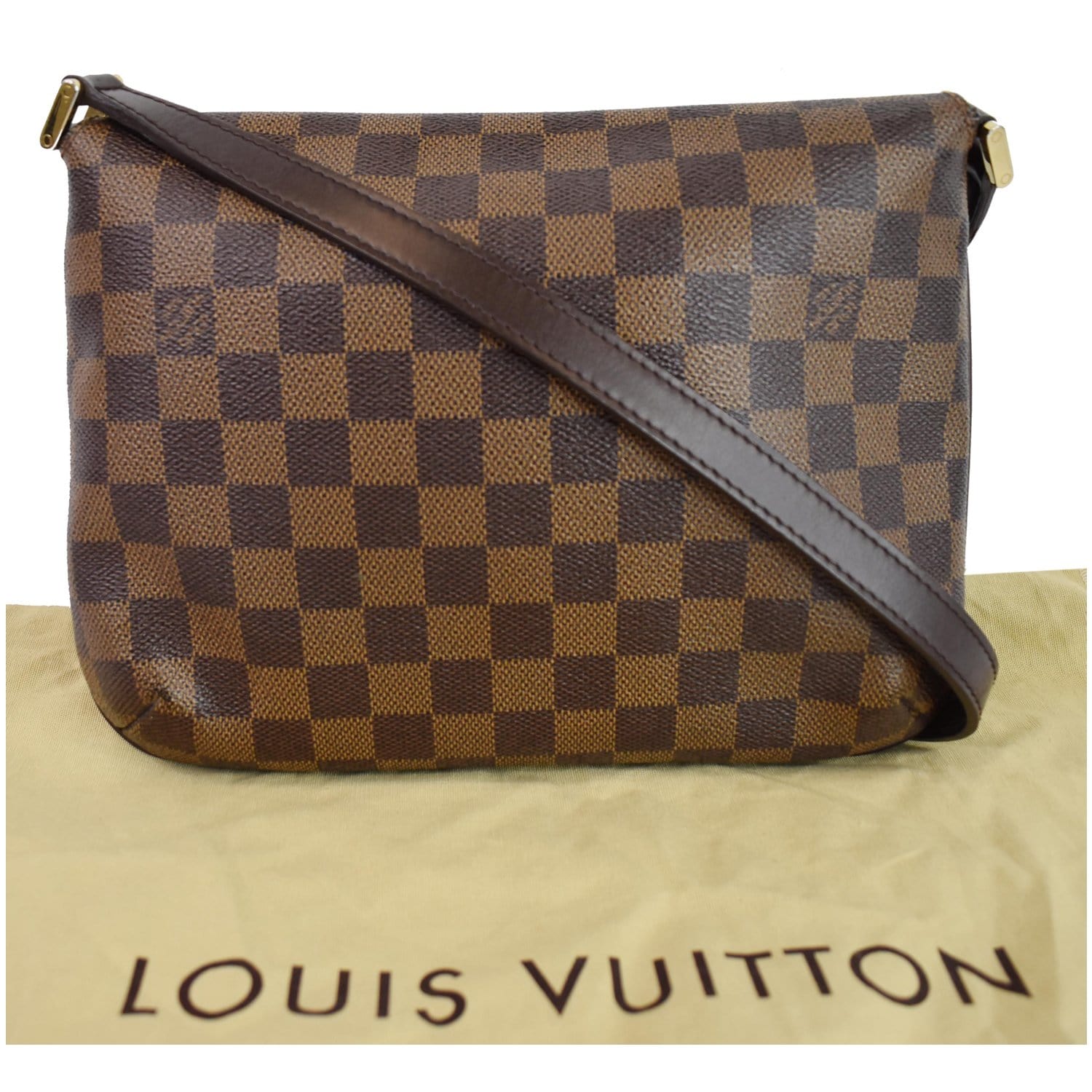 Musette tango cloth handbag Louis Vuitton Brown in Cloth - 35640812