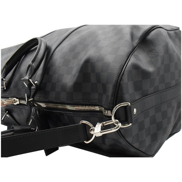 LOUIS VUITTON Keepall Bandouliere 55 Damier Graphite Travel Bag Black