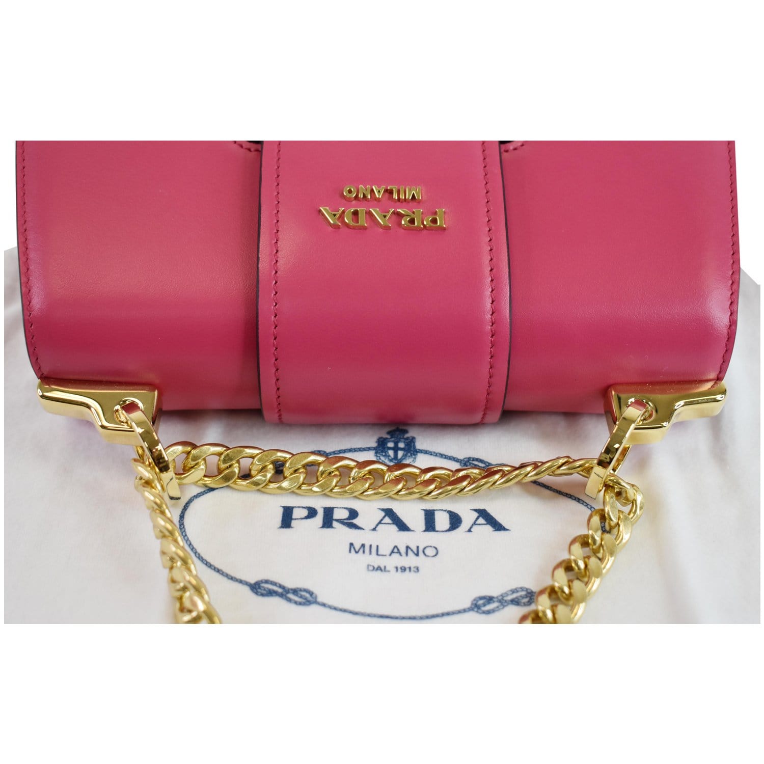 PRADA City Sidonie Small Leather Crossbody Bag Magenta - 20% OFF