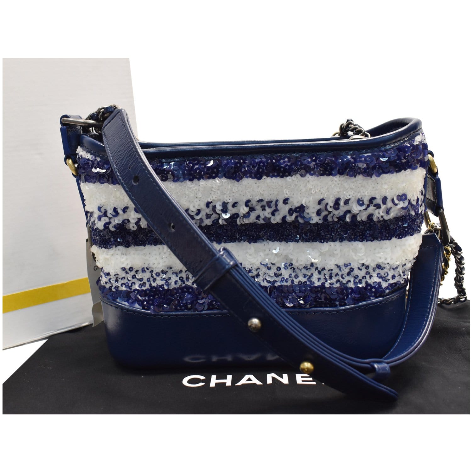 Chanel 's Gabrielle Small Hobo Bag In White/black