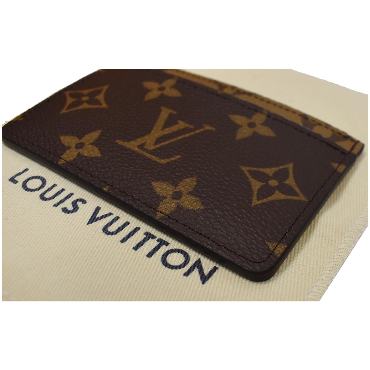 LOUIS VUITTON Reverse Monogram Canvas Card Holder Brown - 15% OFF