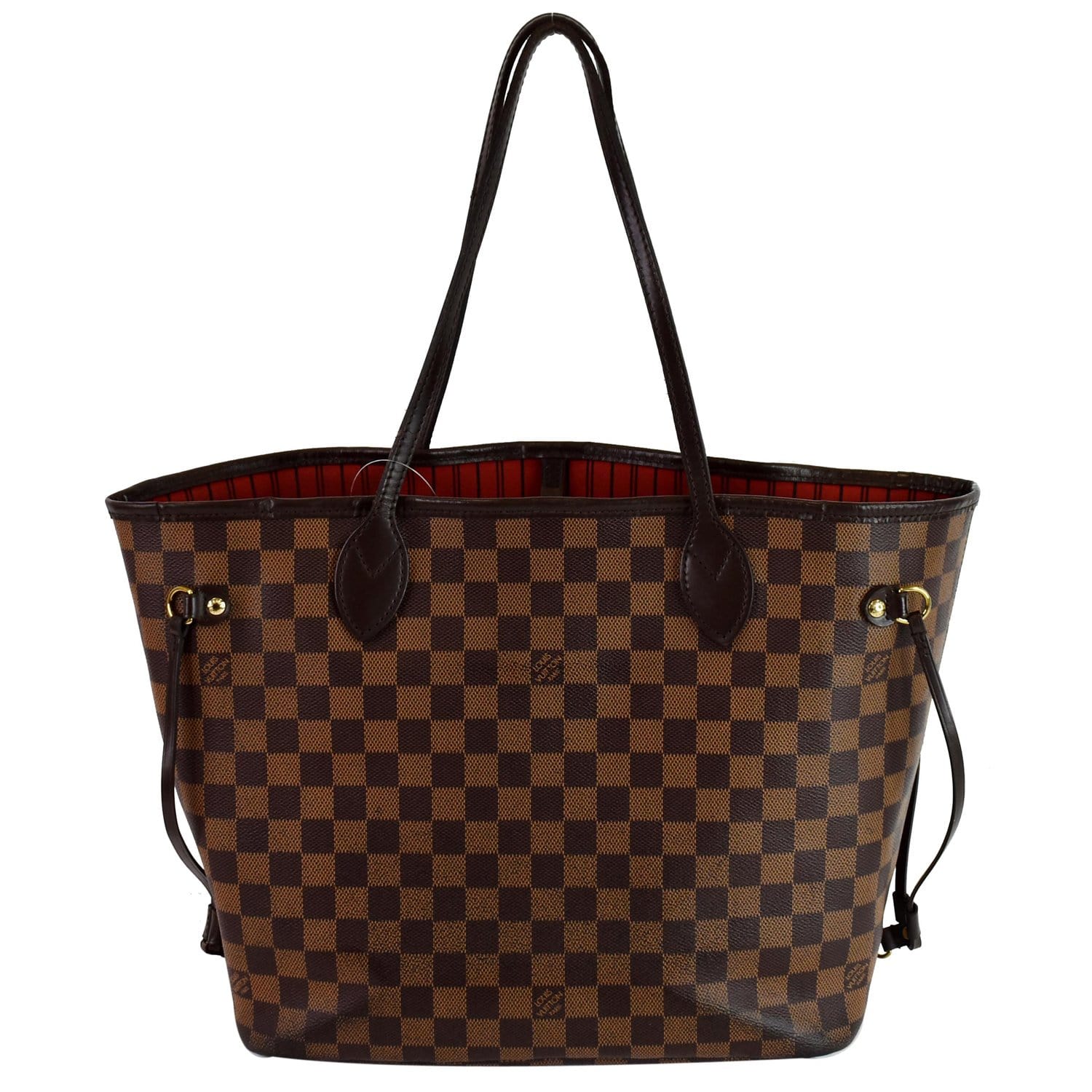 LOUIS VUITTON Neverfull MM Damier Ebene Shoulder Bag Brown