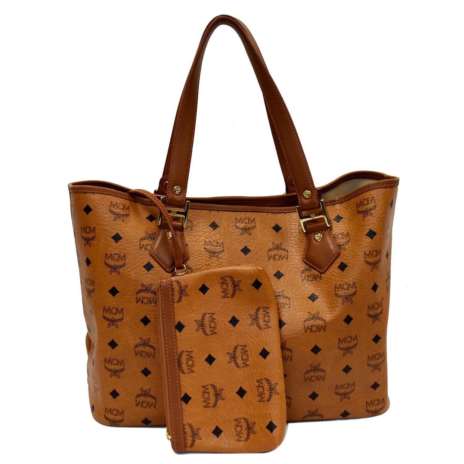 Leather mcm tote bag used Made in Korea