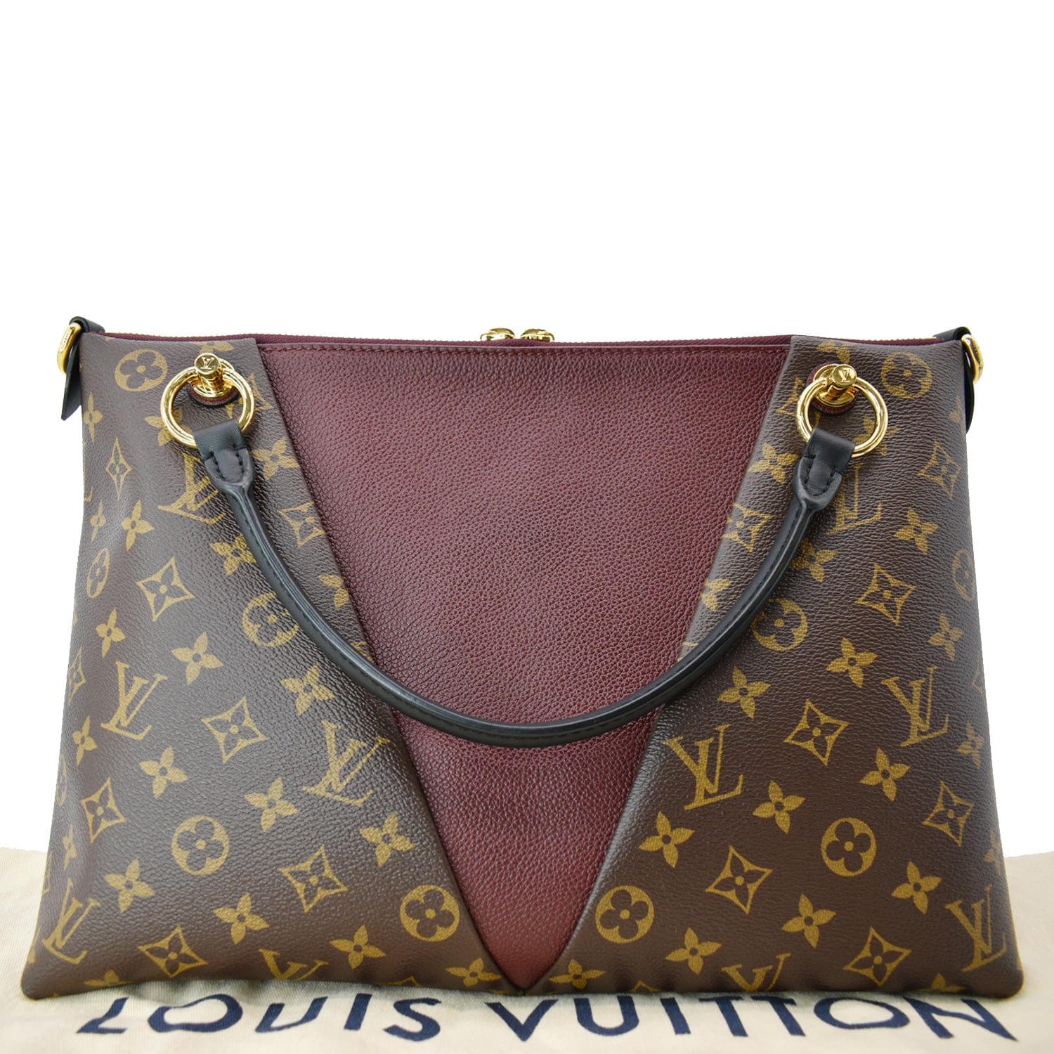 Louis Vuitton Monogram Braided V Tote MM White Leather Shoulder