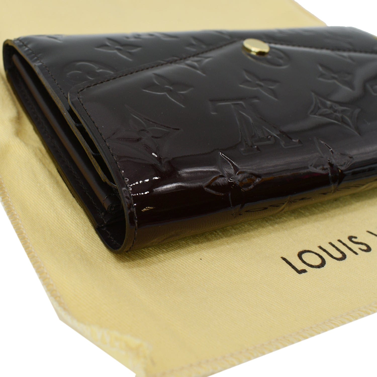 Purple Louis Vuitton Monogram Vernis Sarah Wallet, Portefeuille Louis Vuitton  Organizer en cuir taiga marron
