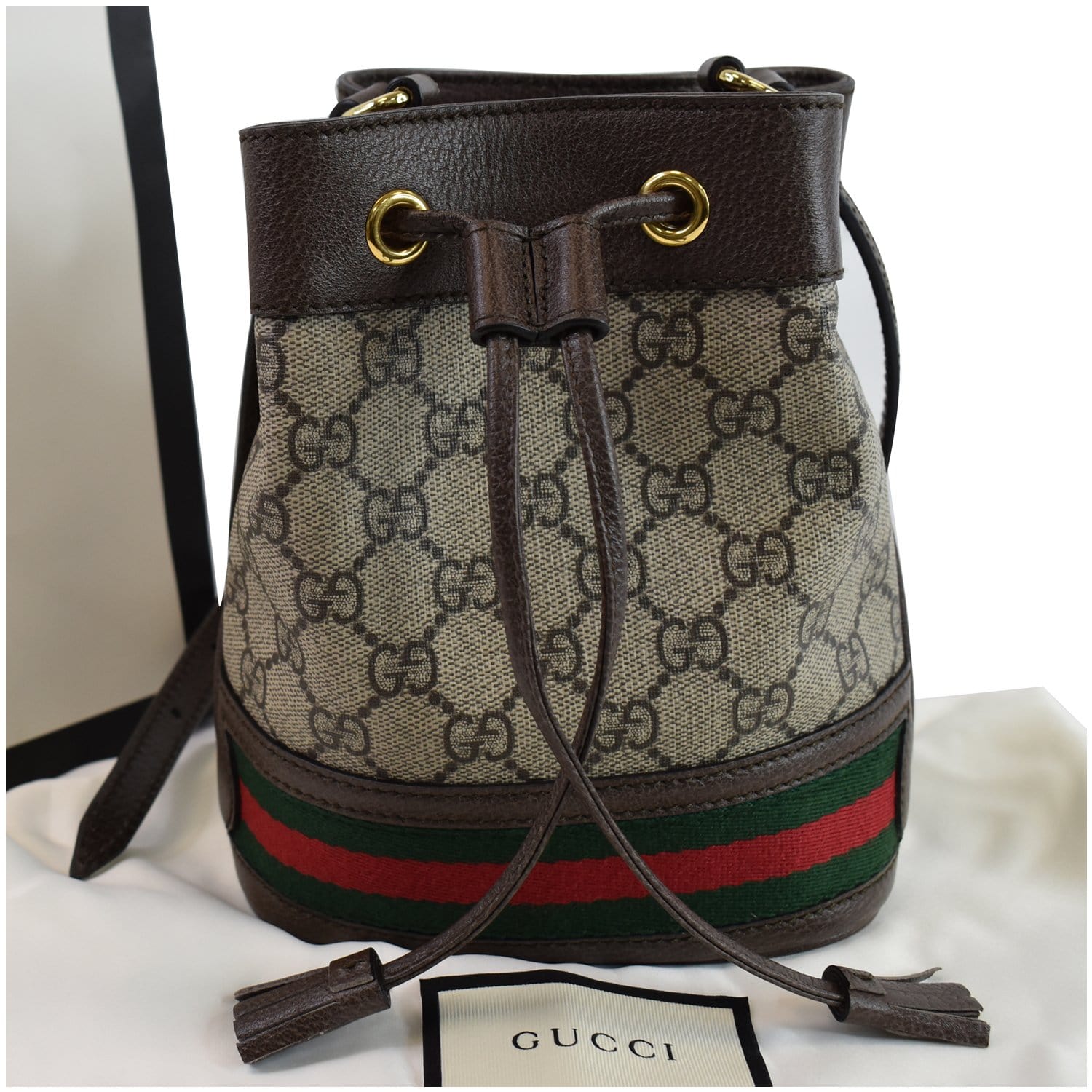 Gucci GG Supreme Mini Ophidia Bucket Bag - Neutrals Bucket Bags