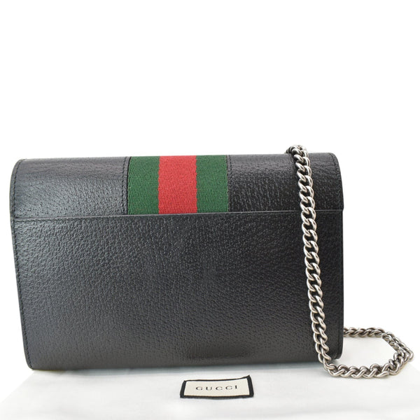 GUCCI Dionysus Mini Web Leather Chain Wallet Black 481377