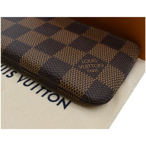 LOUIS VUITTON Pochette Key Cles Damier Ebene Coin Case Brown