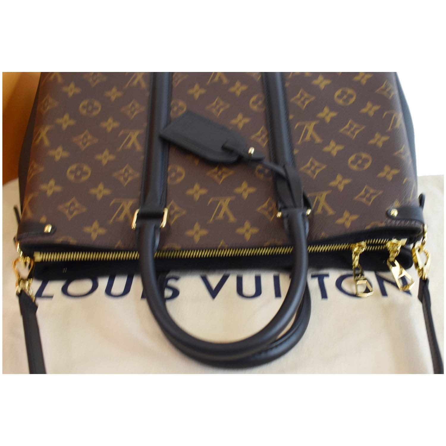 Louis Vuitton Soufflot MM, Monogram with Tan Leather, Preowned in Box WA001  - Julia Rose Boston
