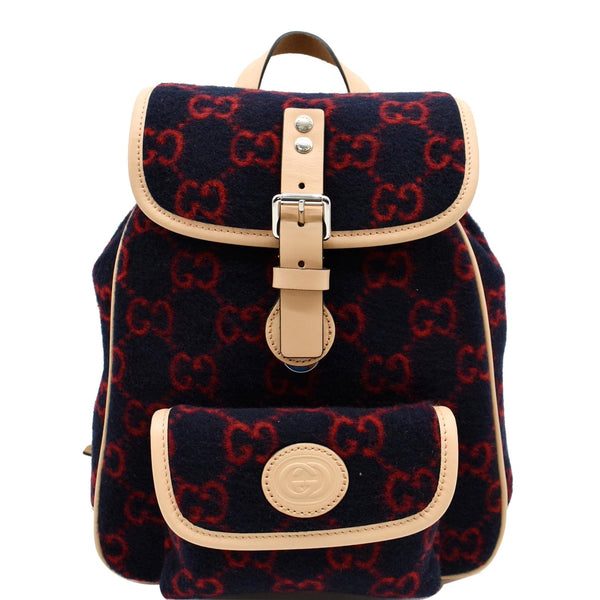 GUCCI Children's GG Supreme Wool Backpack Red 406398