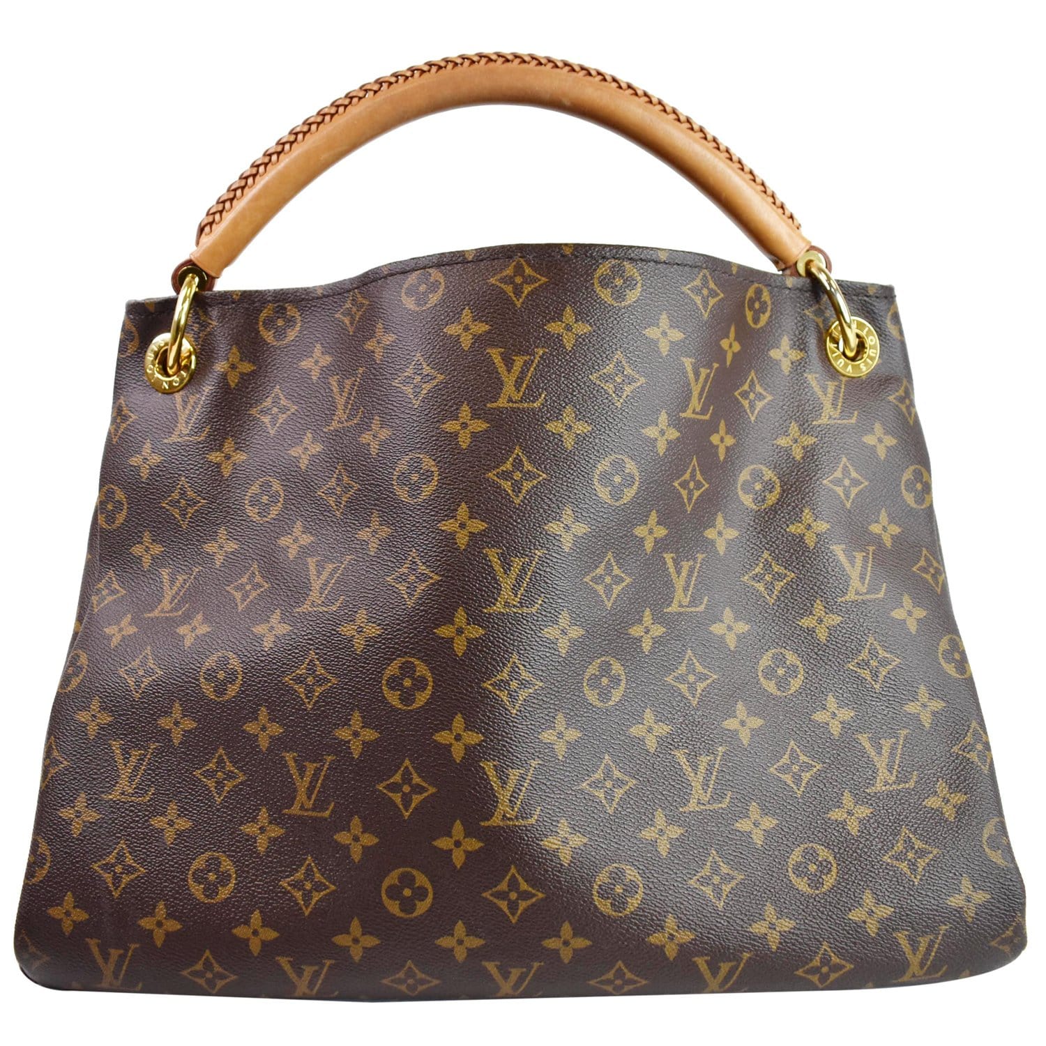 used Women Pre-owned Authenticated Louis Vuitton Mahina on My Side mm Calf Leather Brown Satchel, Women's, Size: Small