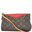 Louis Vuitton Pallas Clutch Monogram Canvas Bag - front view full