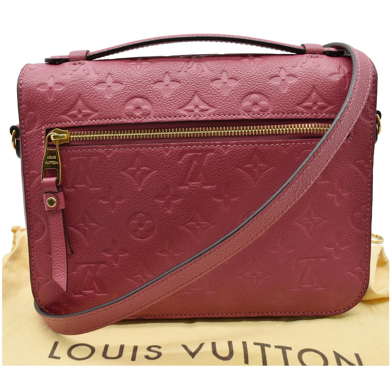 Louis Vuitton Rose Bruyere Monogram Empreinte Leather Pochette