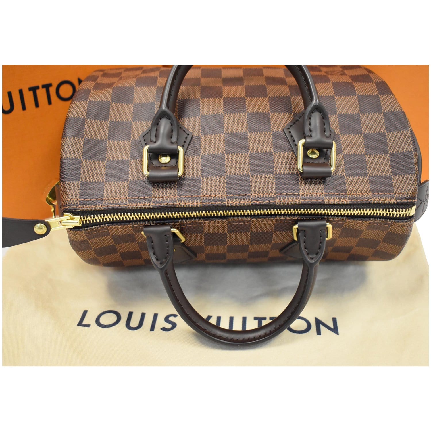 Speedy leather handbag Louis Vuitton Brown in Leather - 32530258