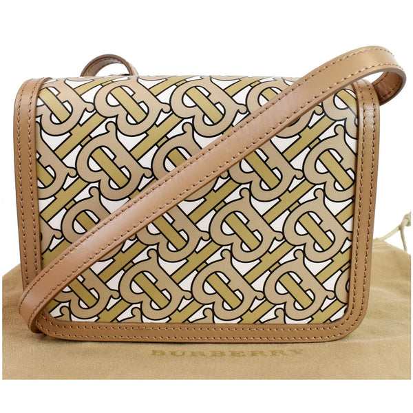 BURBERRY TB Monogram Mini Leather Shoulder Bag Beige