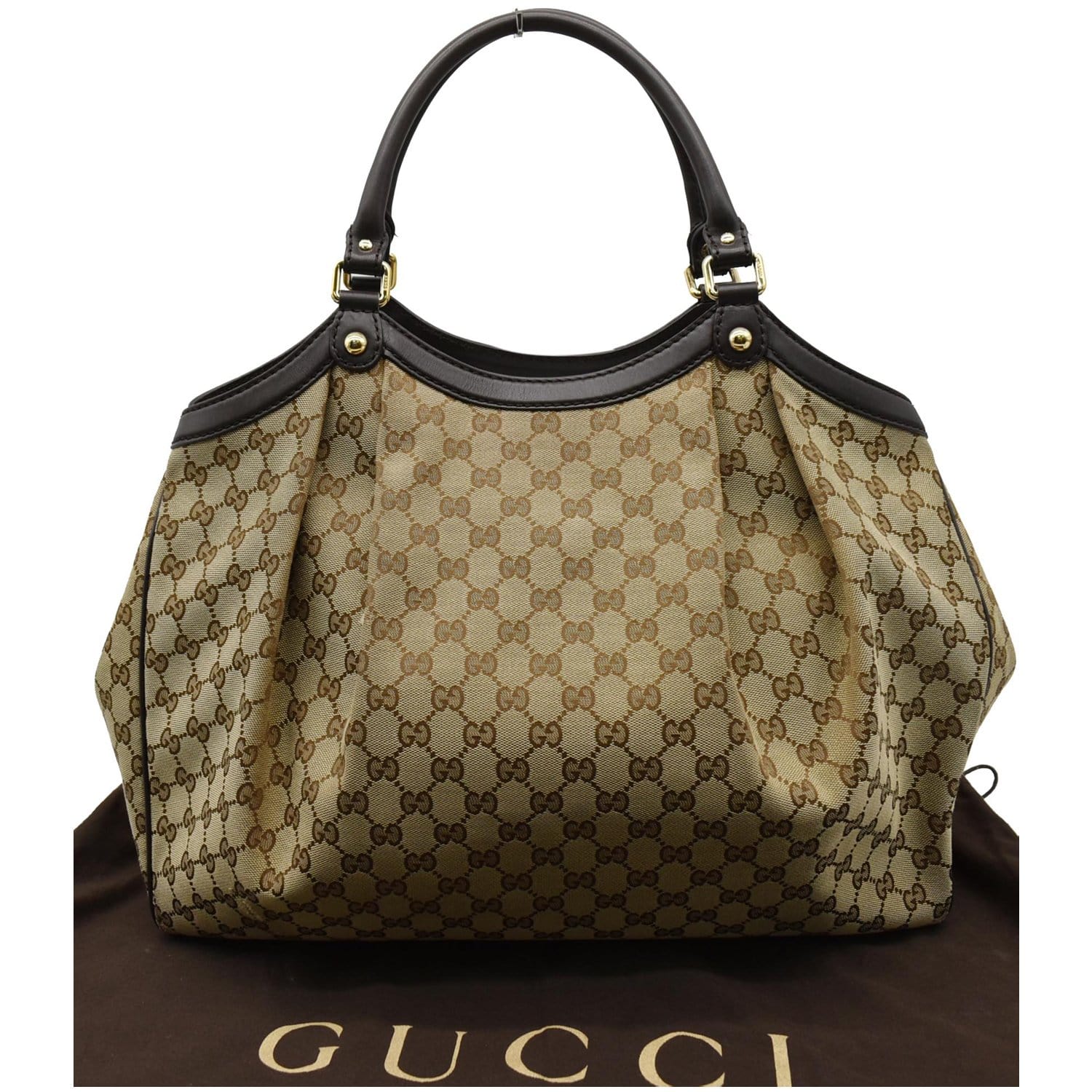 Gucci Black GG Canvas Tote Bag