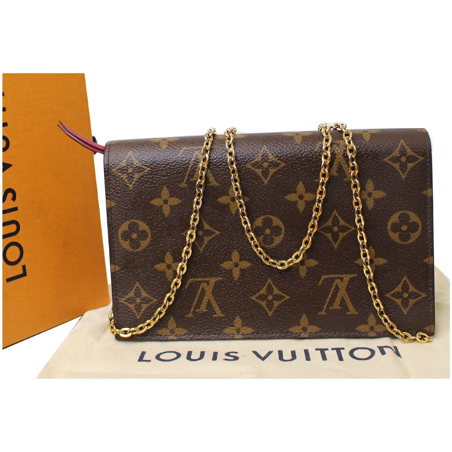 Louis Vuitton Raspberry Monogram Canvas Flore Wallet On Chain (WOC