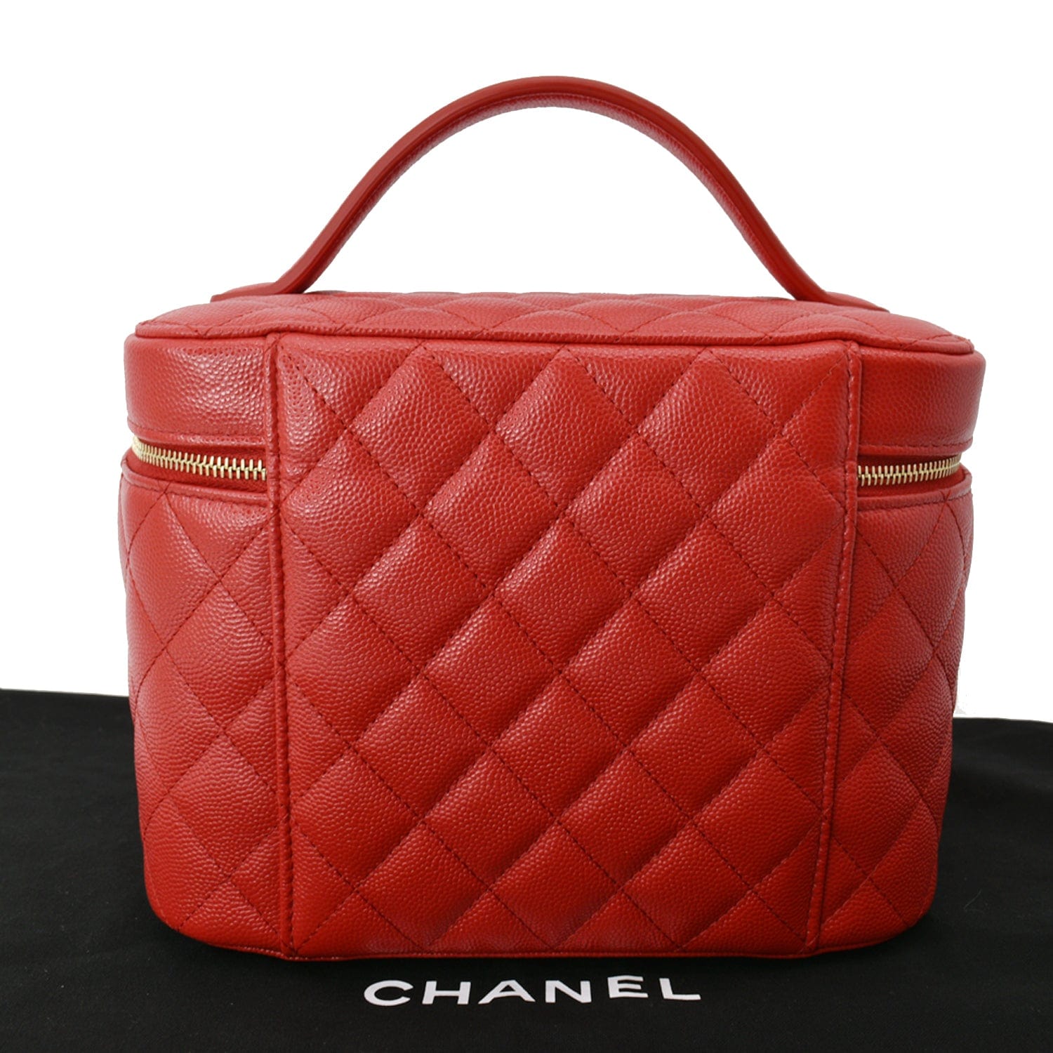 CHANEL Caviar Box Top Handle Vanity Case - The Purse Ladies