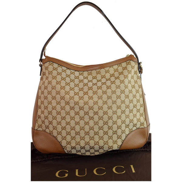 Gucci Large Bree GG Canvas Hobo Bag Beige