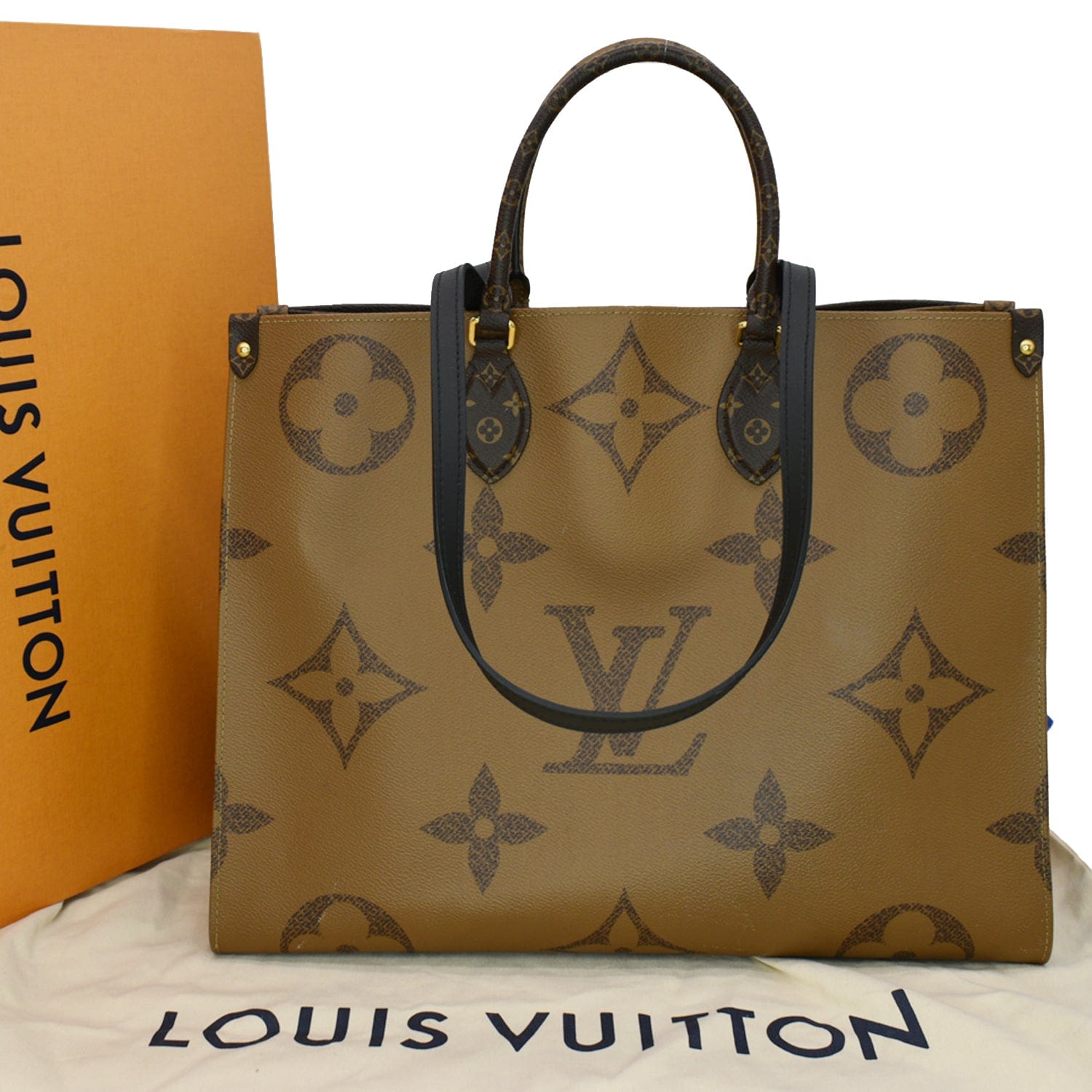 Louis Vuitton Monogram Reverse Giant Onthego GM Handbag Brown
