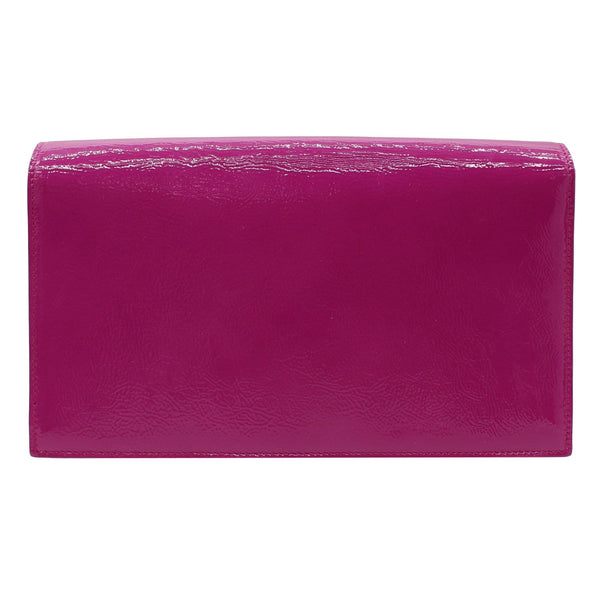 YVES SAINT LAURENT Belle de Jour Patent Leather Clutch Bag Pink