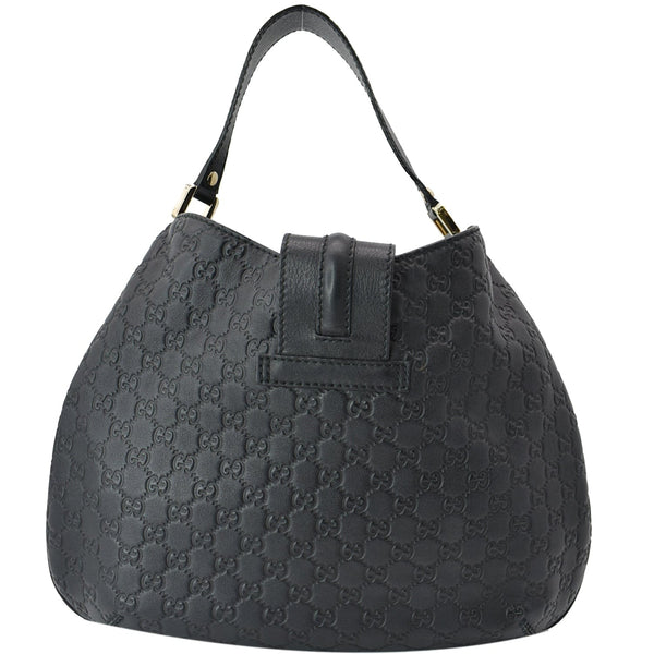 GUCCI New Web Guccissima Leather Hobo Bag Black 233604