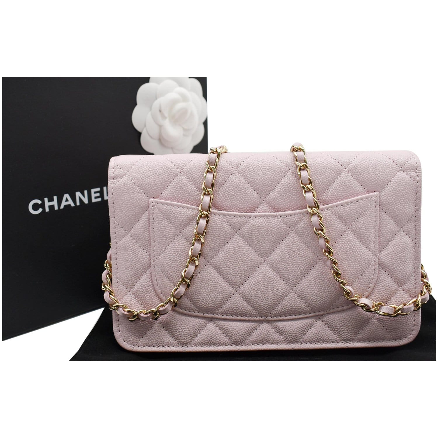 Chanel Matelasse Chain Wallet Pink A33814 Caviar Leather