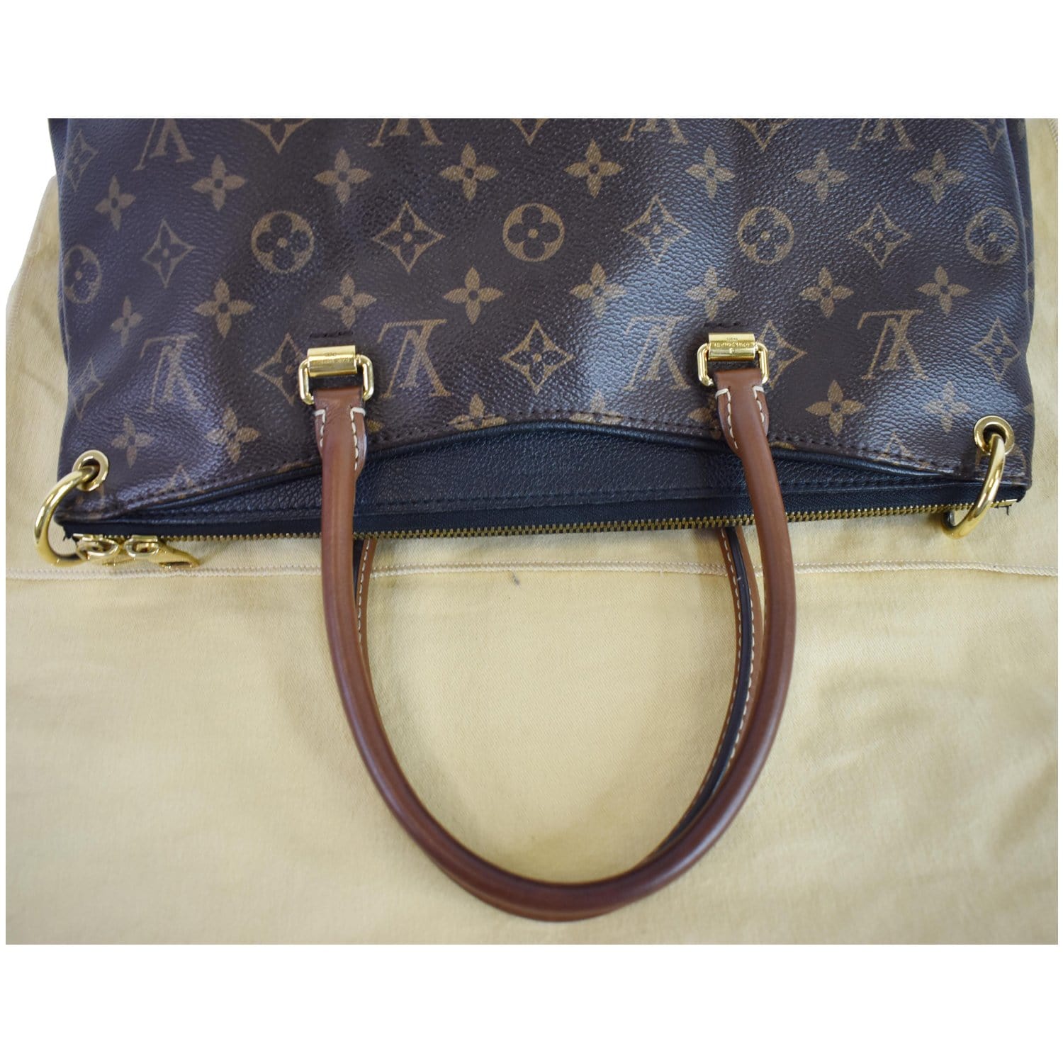 Authentic Louis Vuitton Pallas Monogram Beige Handbag Purse For