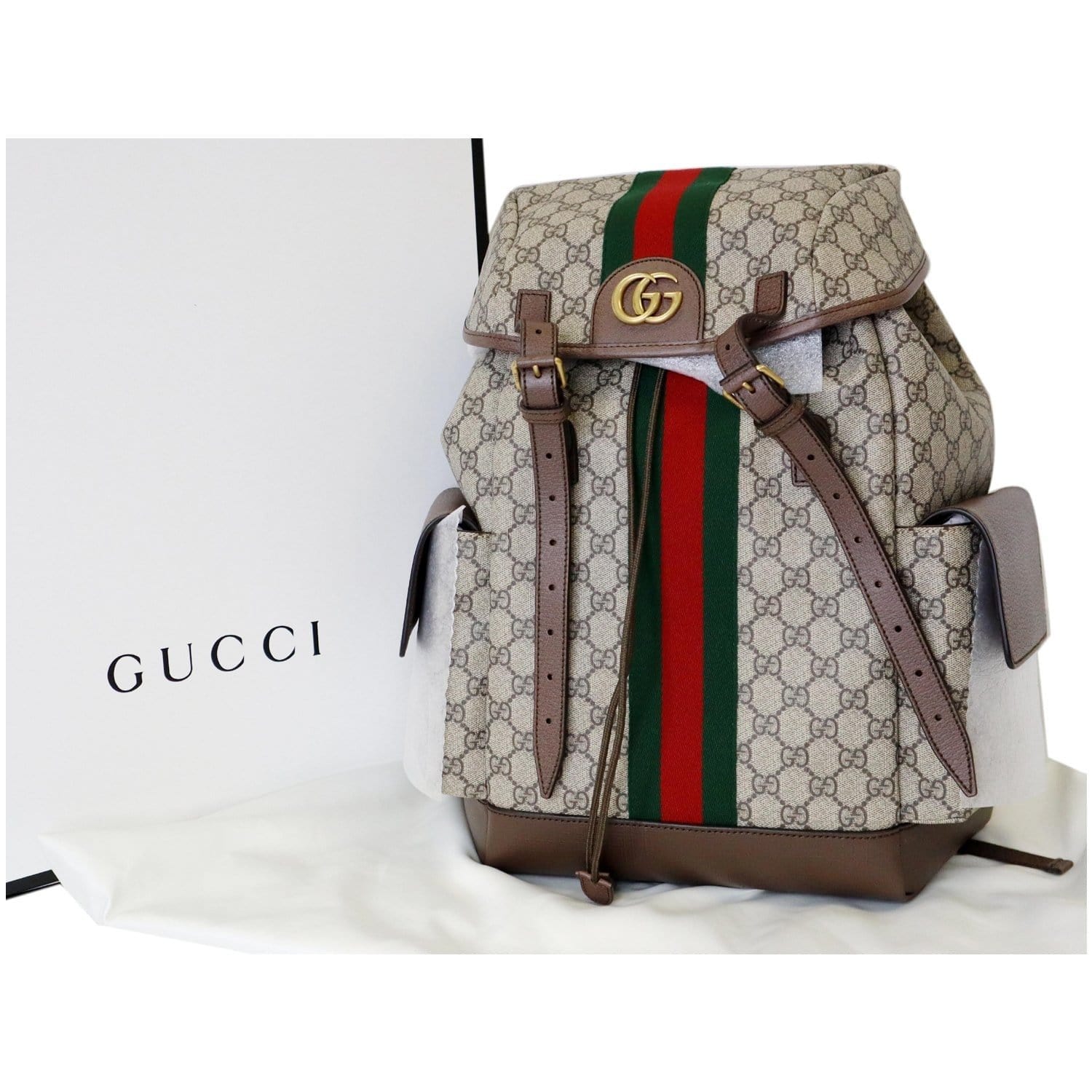 Jumbo GG Canvas Backpack in Beige - Gucci