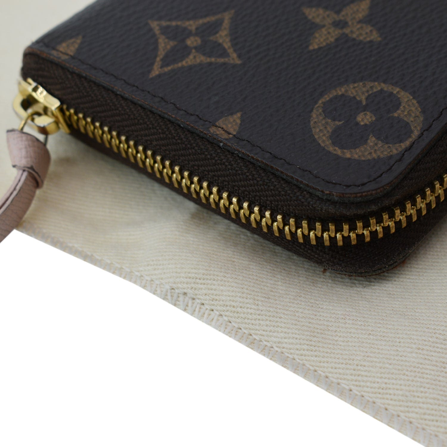 Louis Vuitton Black & Beige Canvas Wallet Clemence (Authentic Pre