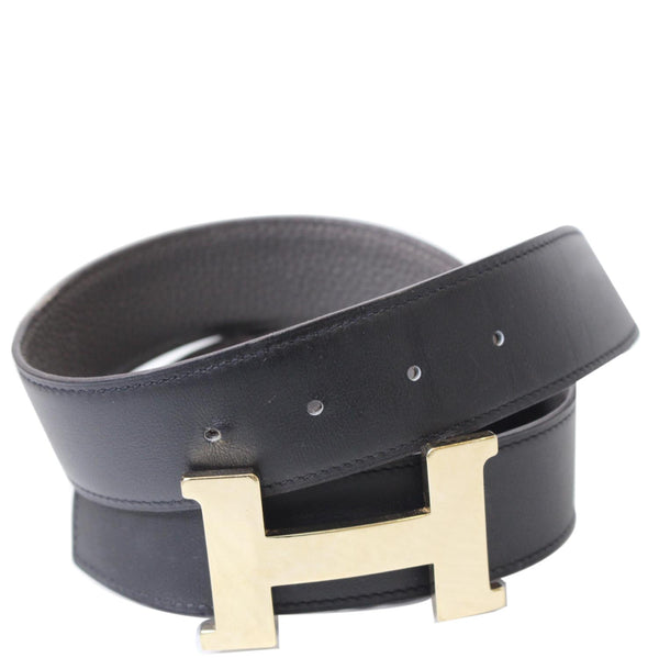 HERMES H Buckle Reversible Leather Belt Black Size 48