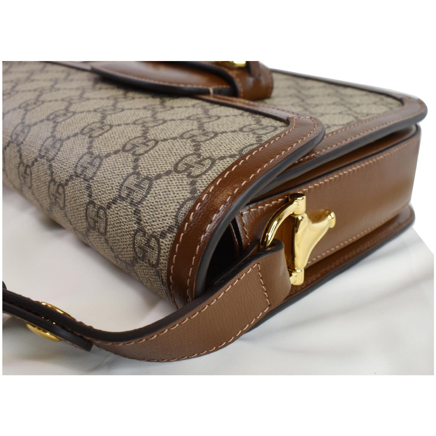 GUCCI Shoulder Bag 625615 Horsebit 1955 GG Supreme Canvas/leather
