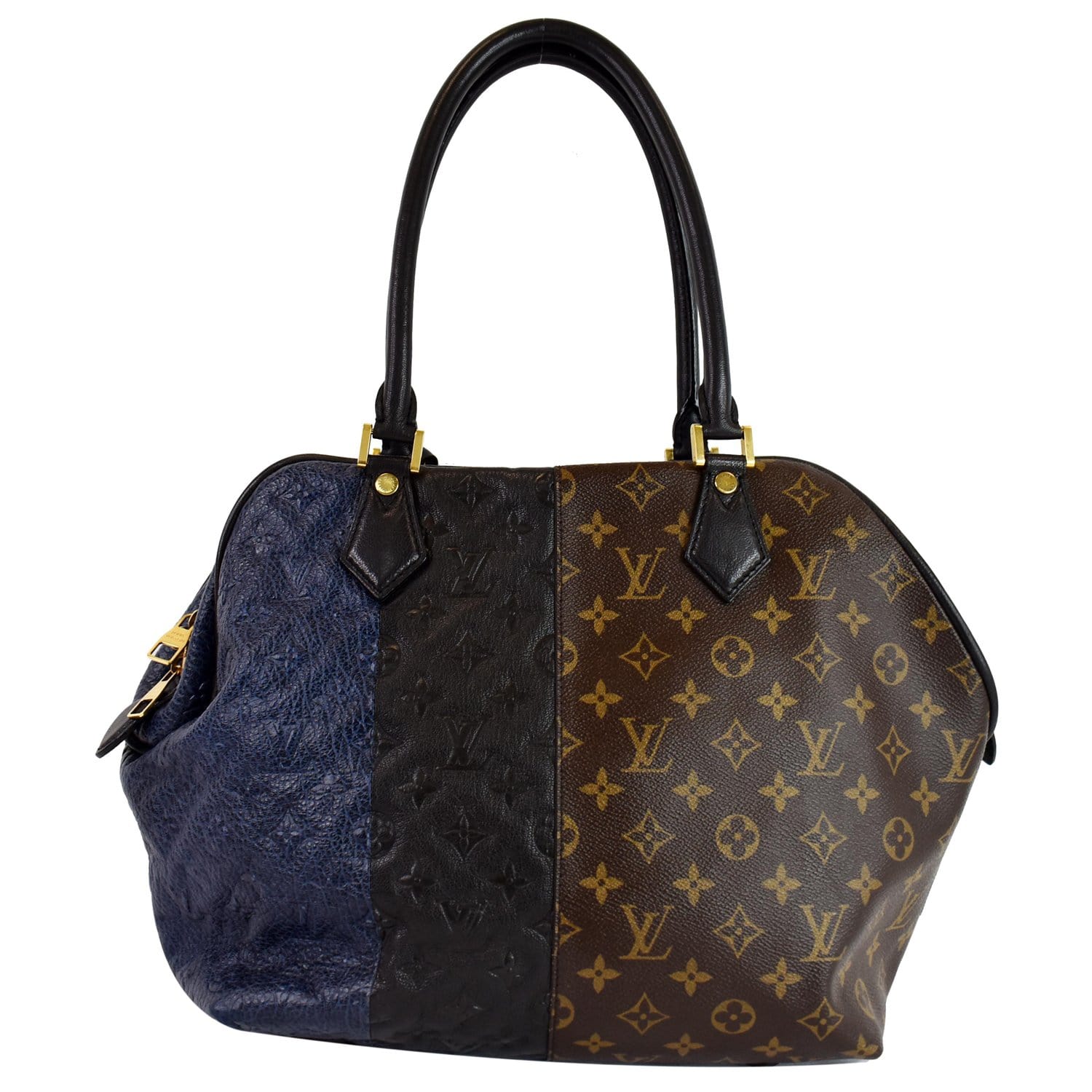 Monogram split tote fabric bag Louis Vuitton Black in Cloth - 35206922