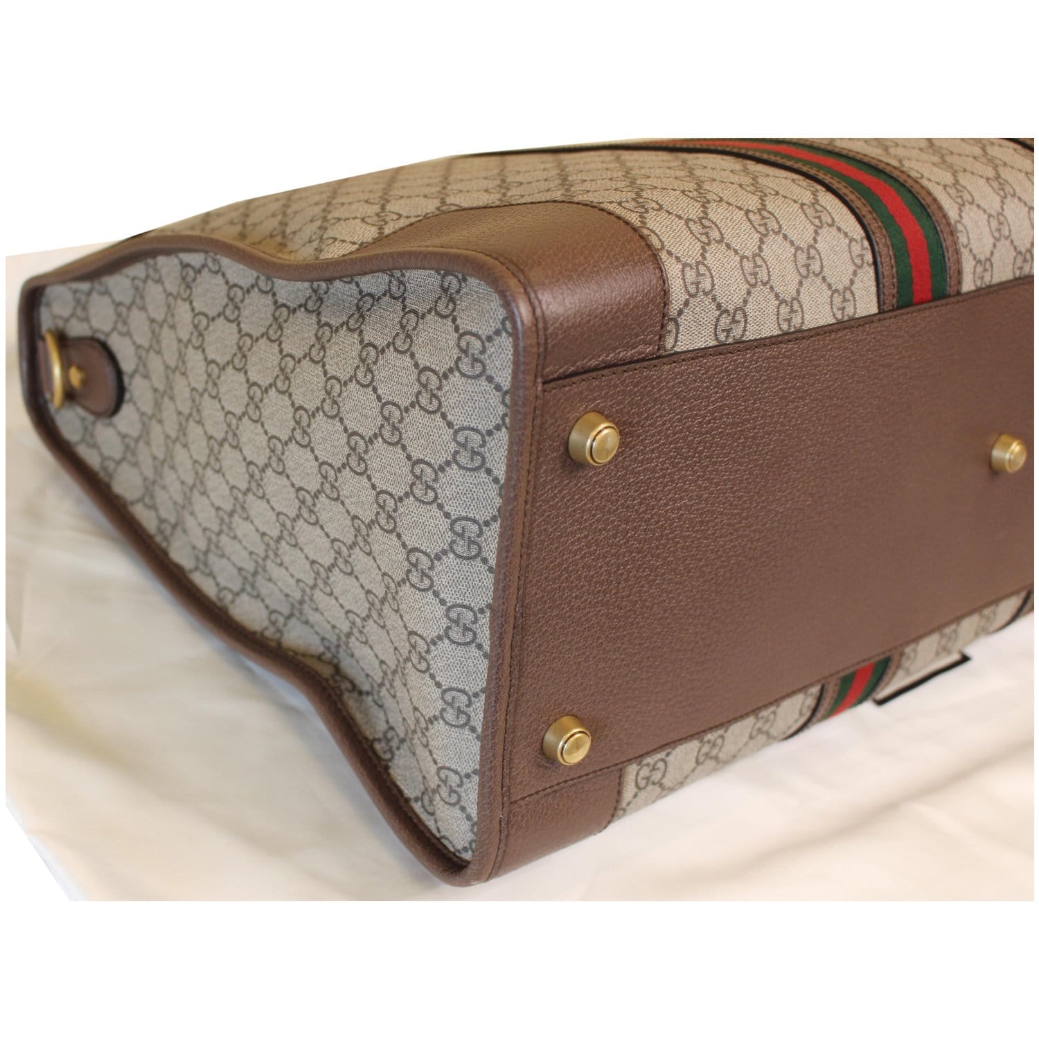 Gucci Medium Ophidia GG Travel Beige Duffle Bag New