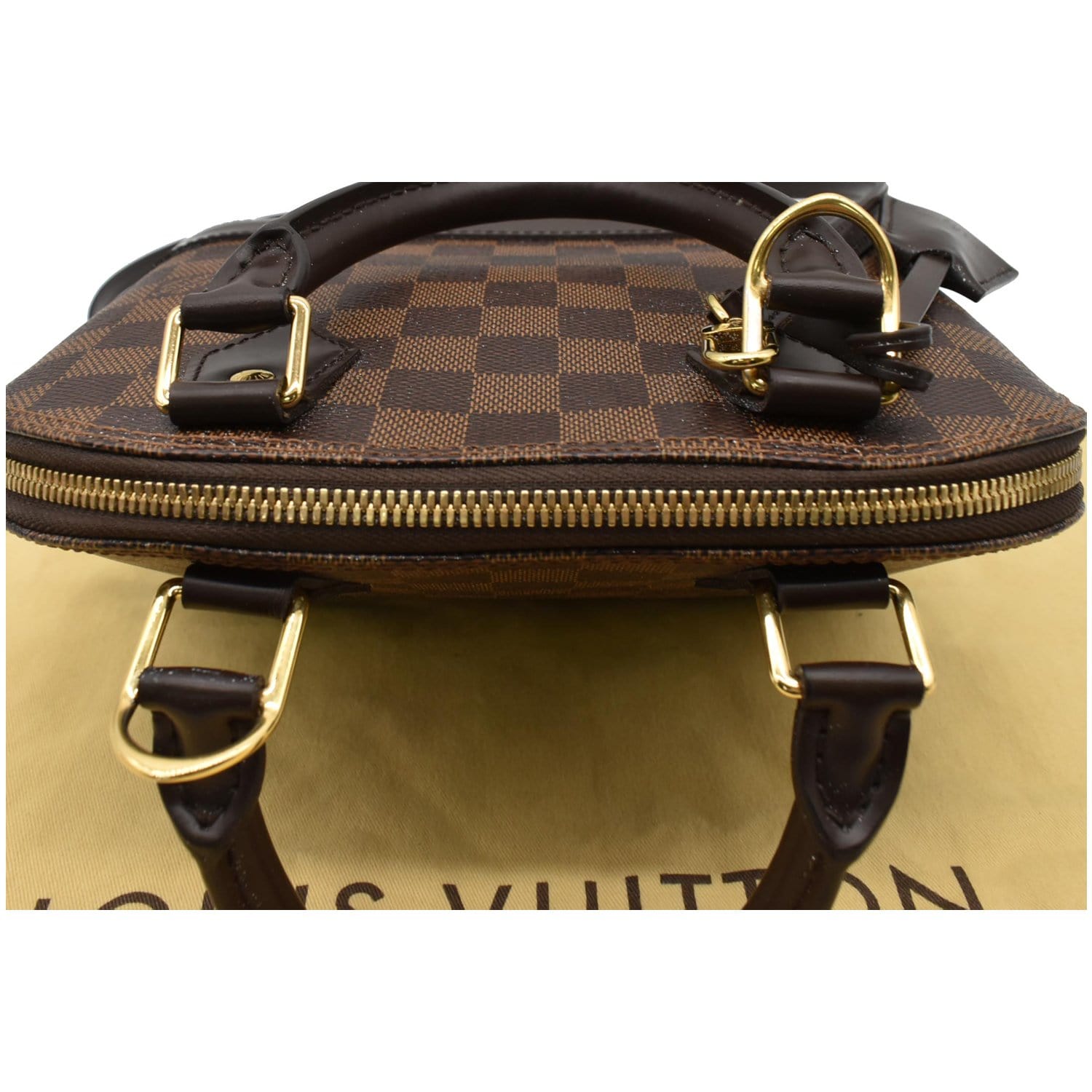 Alma cloth handbag Louis Vuitton Brown in Cloth - 37271998
