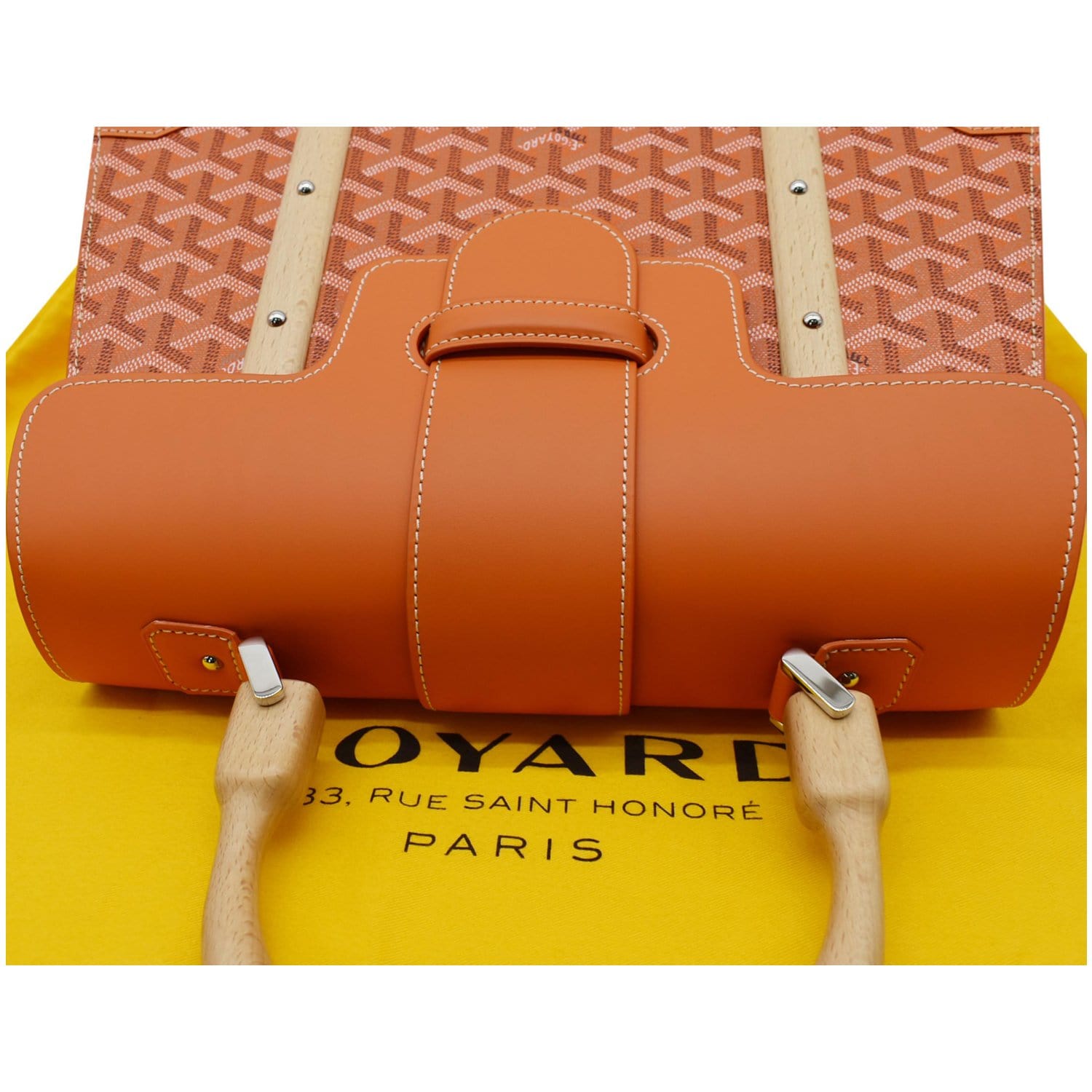 GOYARD Goyardine Saigon Orange Cognac Hardware Mini Top Handle Shoulder Bag  at 1stDibs