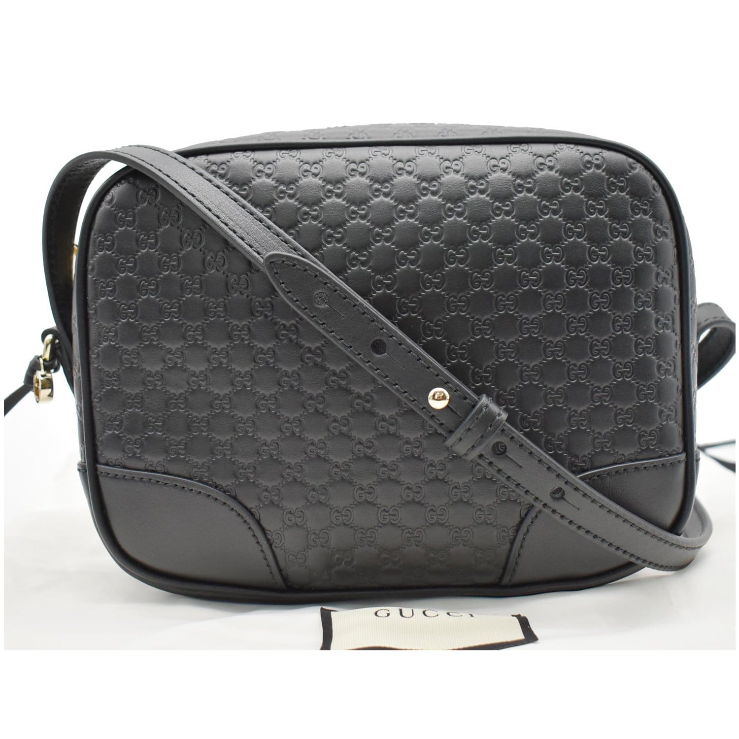 Gucci Bree Black Leather Microguccisima GG Cross Body Bag 449413 – Queen  Bee of Beverly Hills