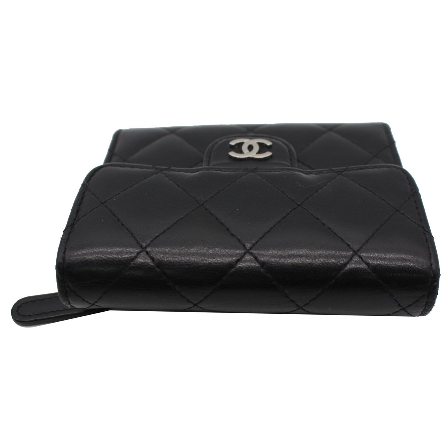 Chanel Black Quilted Leather Classic CC Trifold Wallet Chanel