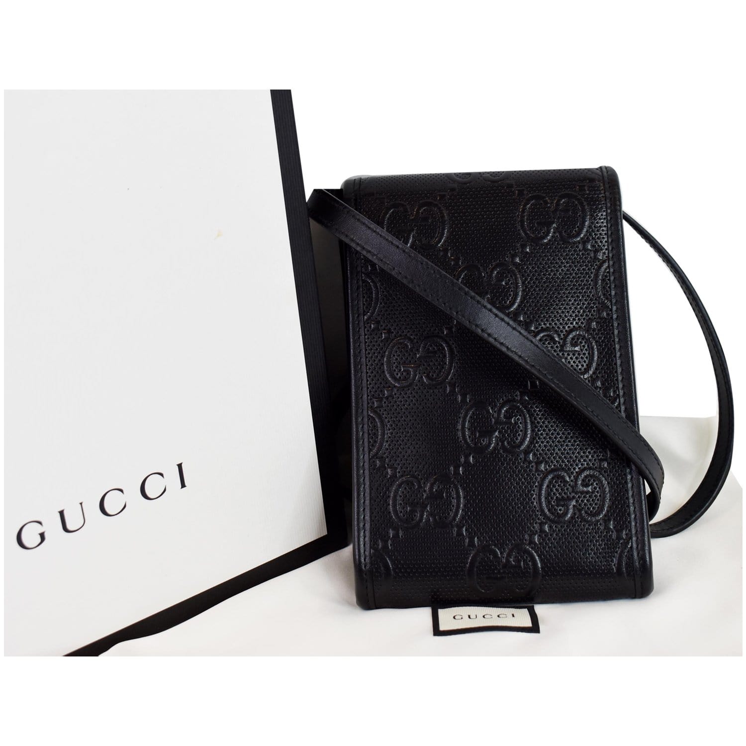 Gucci GG Embossed Backpack Medium Black