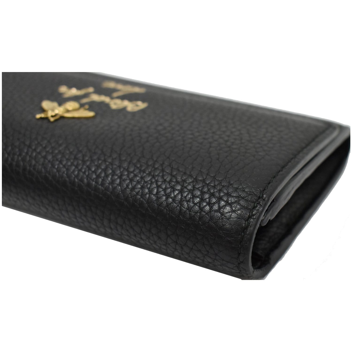 Black Leather Animalier Card Case