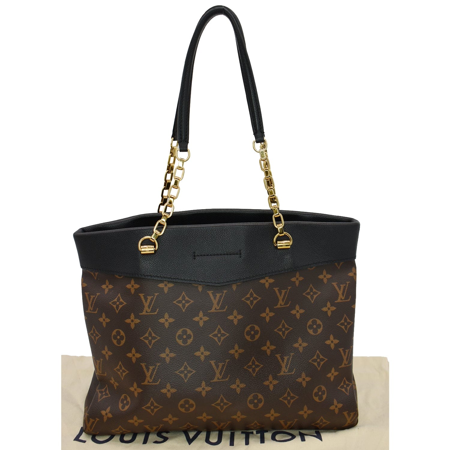 Chain bag leather handbag Louis Vuitton Brown in Leather - 12389074